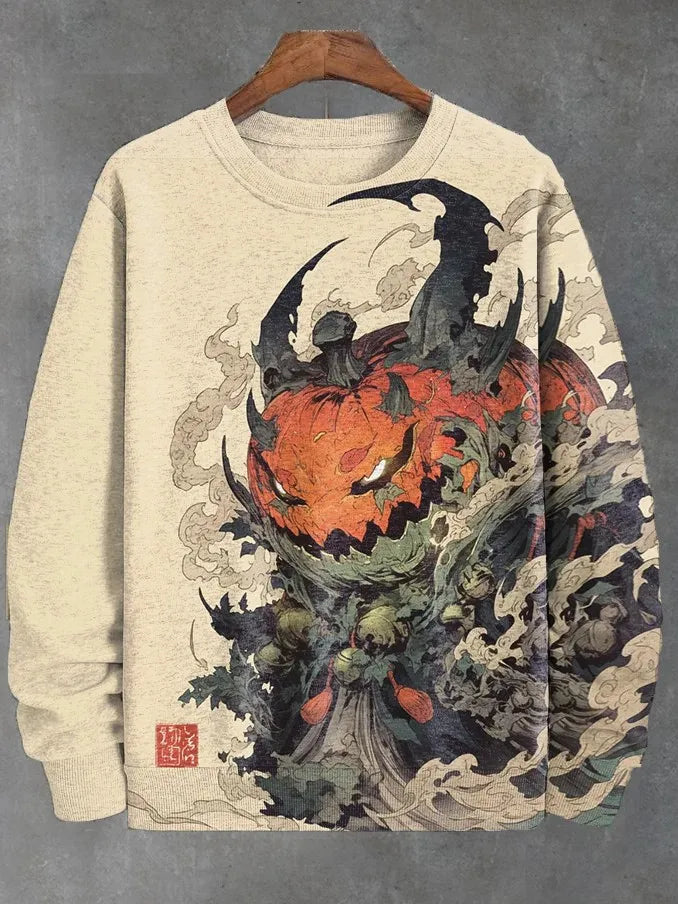 2025 Men's Animal Sweatshirts Long Sleeve Sweatshirt Crew Neck Fashion 3D Printed Japanese Art Prints Casual Sweatshirts