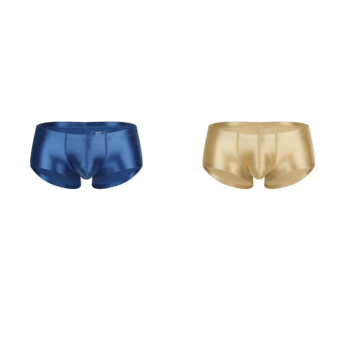 Men's Underwear Solid Color Shiny Silk-Smooth Boxer Shorts Low-Rise U-Cut Underpants