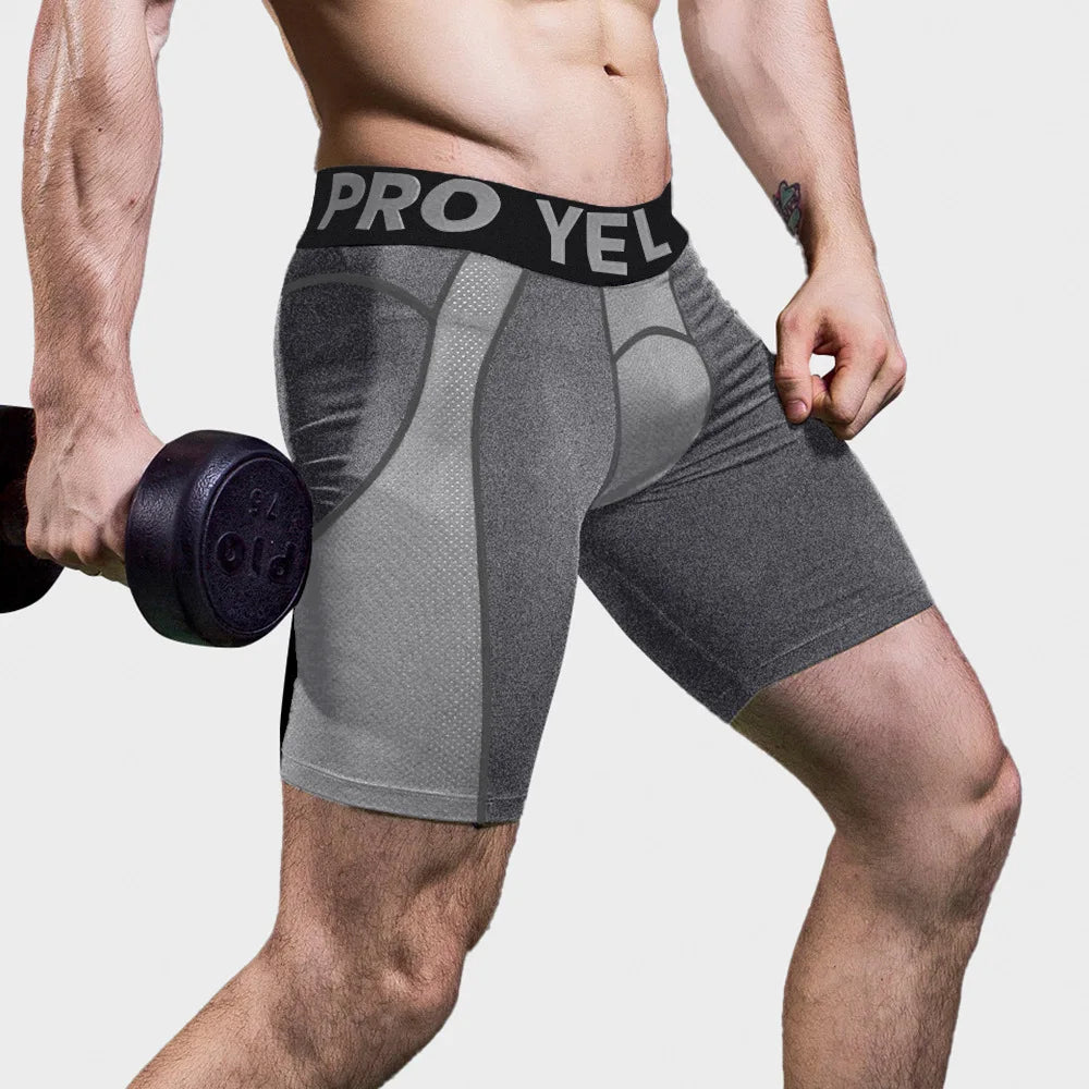 Men's Sports Fitness Shorts Gym Training Quick-Drying Compression Leggings Cycling Shorts Basketball Running Short Workout Tight