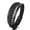 Trendy  Leather Bracelets Men Stainless Steel Multilayer Braided Rope Bracelets For Male Bracelets Jewelry Pulsera Hombre