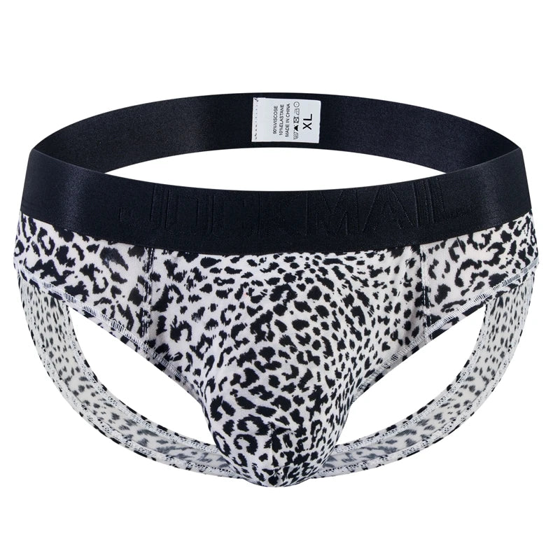 Leopard Print Jockstrap Sexy Briefs Men Bikini Underwear Slip Hombre Calzoncillos Hombre Kinckers Men Briefs Cuecas Gay