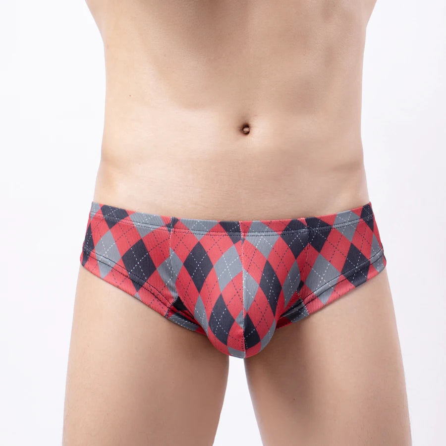 4pcs Boxer Mens Underwear Men Check Boxers Panties Cueca Masculina Sexy Breathable Boxer Trunks Man U Pouch Underpants Y32