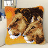 Cow Horse Elephant Animal Carpet Embroidery Set Cartoon Cat Smyrna Latch Hook Kit DIY Knot Pillow Package Pillow Buttons Package