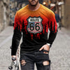 Retro Flame Series 3D Print Summer Men's O-Neck T-shirt Casual Long Sleeve T-Shirt Oversized Pullover Fashion Trend Men Clothing