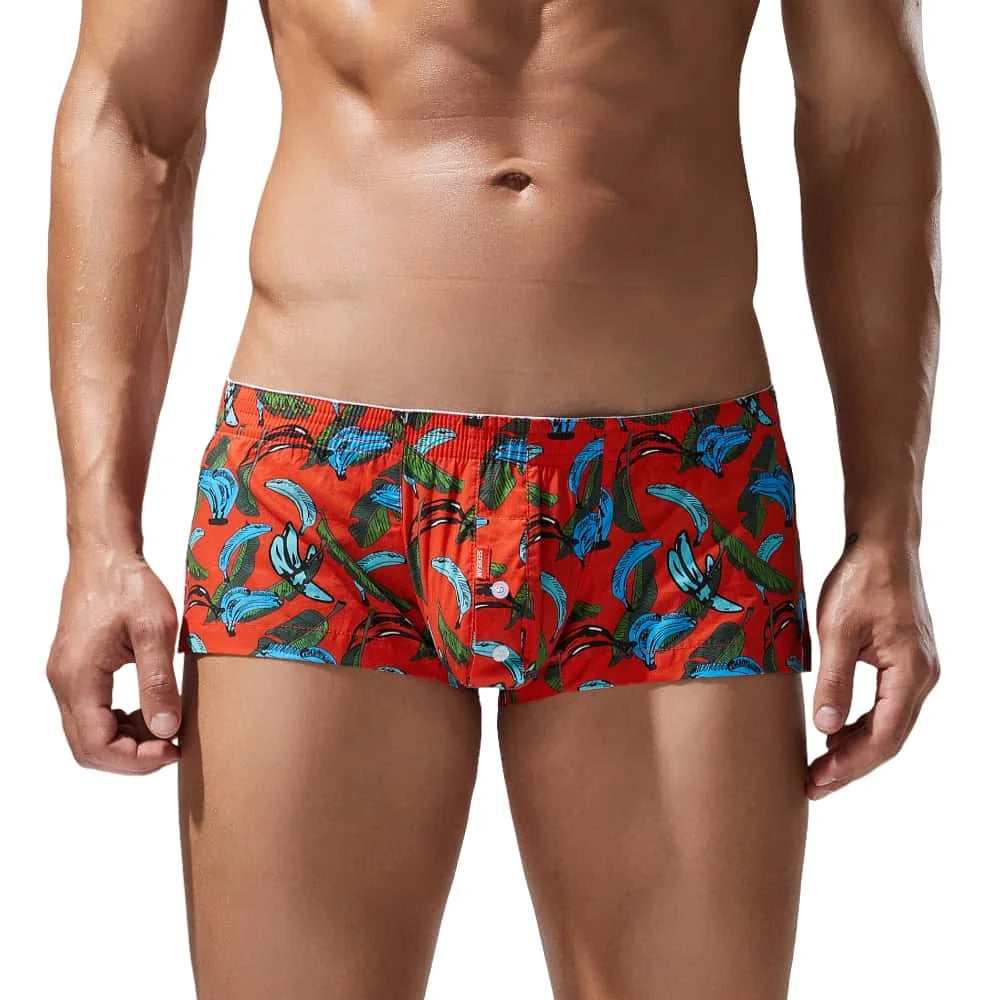 SEOBEAN New Men's 100% Cotton Boxer Shorts Men Underwear Boxers Loungewear Shorts High Quality Underpants Boxershorts