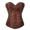 Steampunk Corset Women Plus Size Pirate Corset Top Overbust Halloween Lace Up Costume Gothic Steampunk Corset Metallic Red Brown