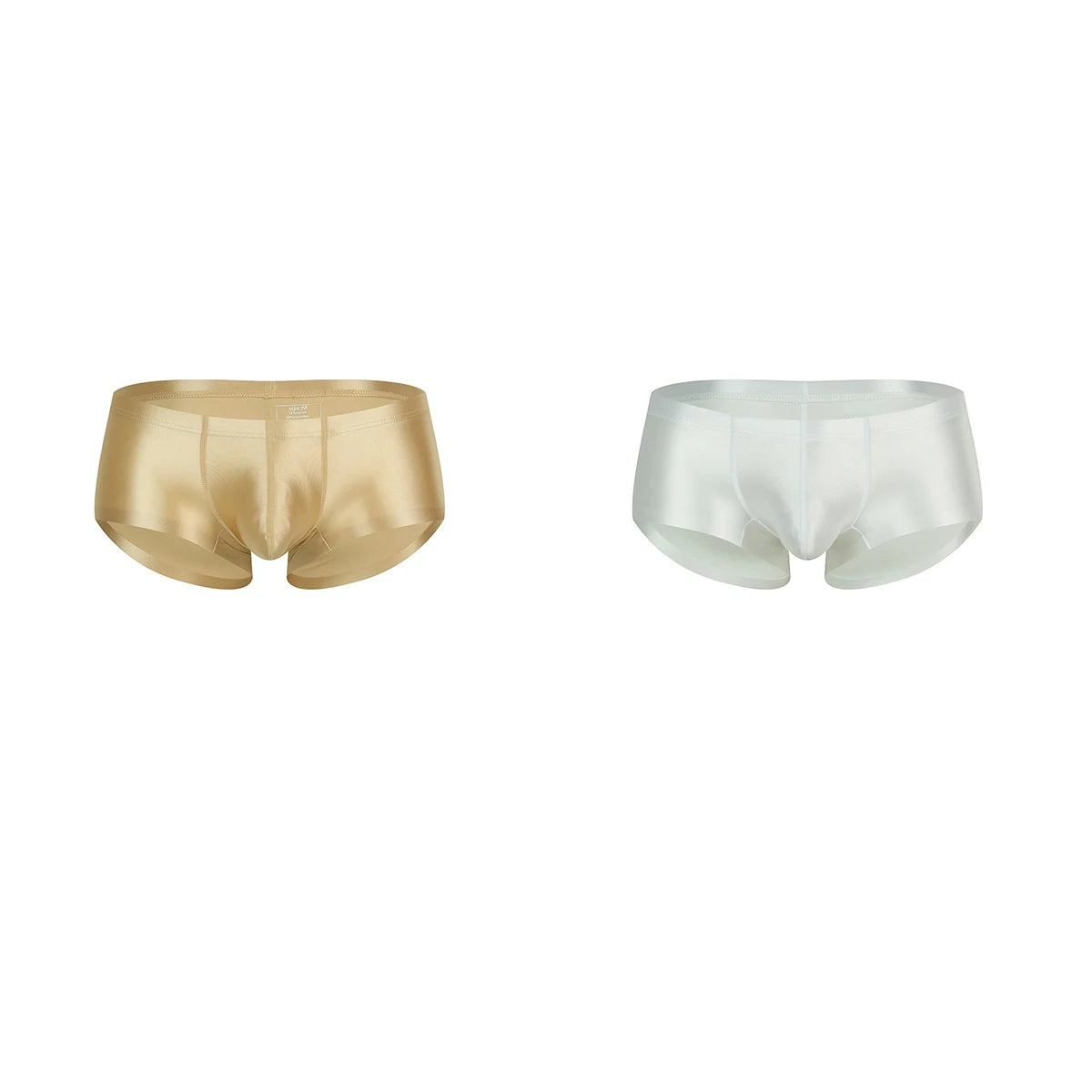 Men's Underwear Solid Color Shiny Silk-Smooth Boxer Shorts Low-Rise U-Cut Underpants