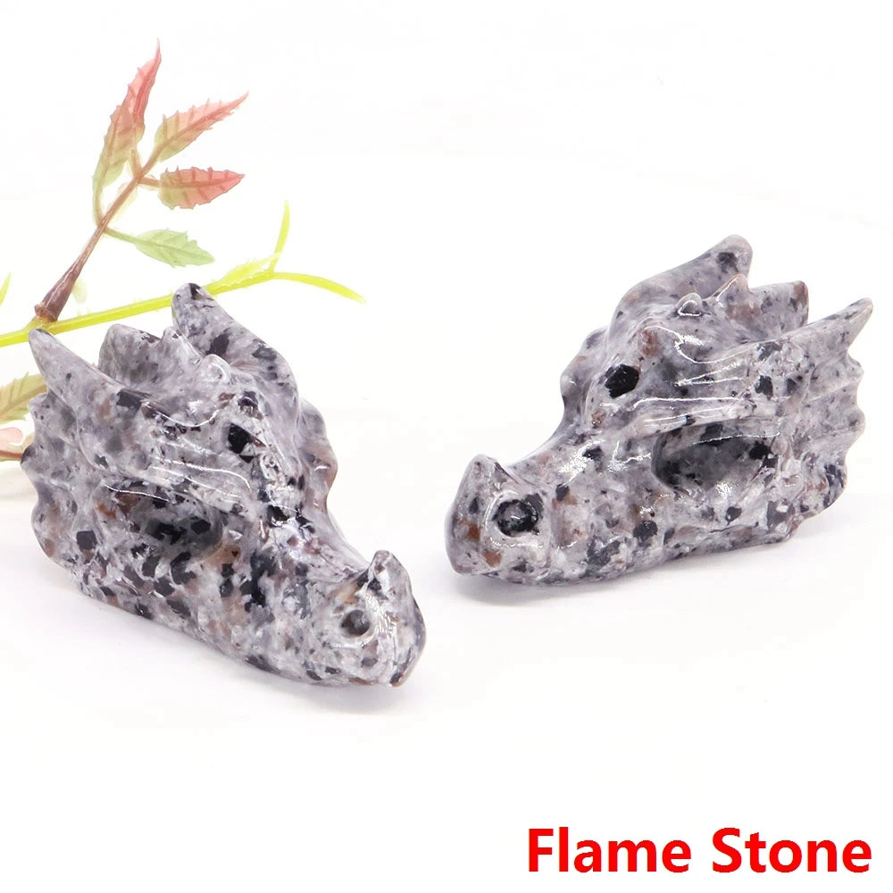 Dragon Head Statue Natural Gemstone