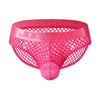 Mens Slip Bikini Jockstrap Briefs Mens Panties Sexy Fishnets Hole Transparent Mesh Ice Silk Men Underwear Sissy Men Underpants