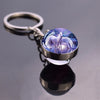 Horse Pattern Keychains White Brown Horse Racing Double Sided Glass Ball Pendant Key Chain Fashion Animal Jewelry Keyring Gift