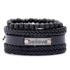 Modyle Multi-layer Gothic Leather Bracelet Set Punk Viantage Wings Charms Handwoven Bracelets for Men Jewelry Gifts