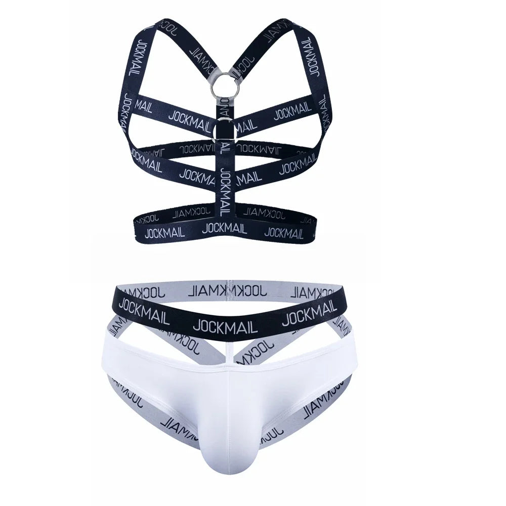 Sets Men Body Bondage Lingerie Sexy Harness Bodysuit and Jockstrap Gay Underwear Mens Lingerie Sissy Panties Costume Hombre
