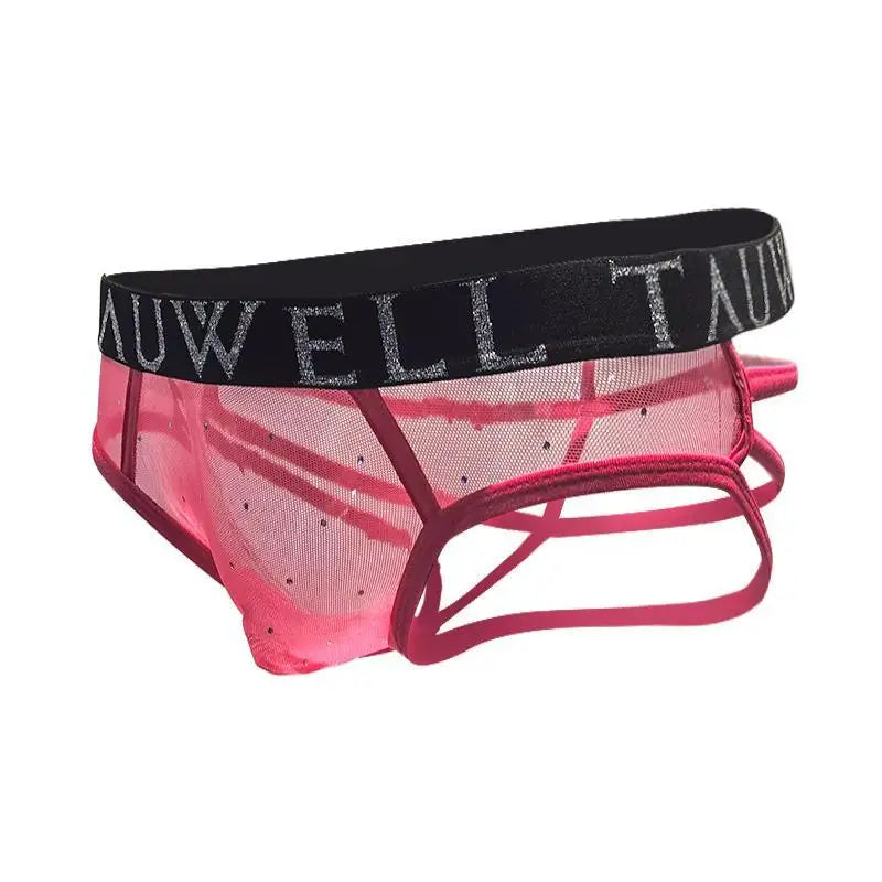TAUWELL Men Sexy Briefs Transparent Underwear Thong Jockstrap Bondage Underpants Sexy Panties Briefs for Man