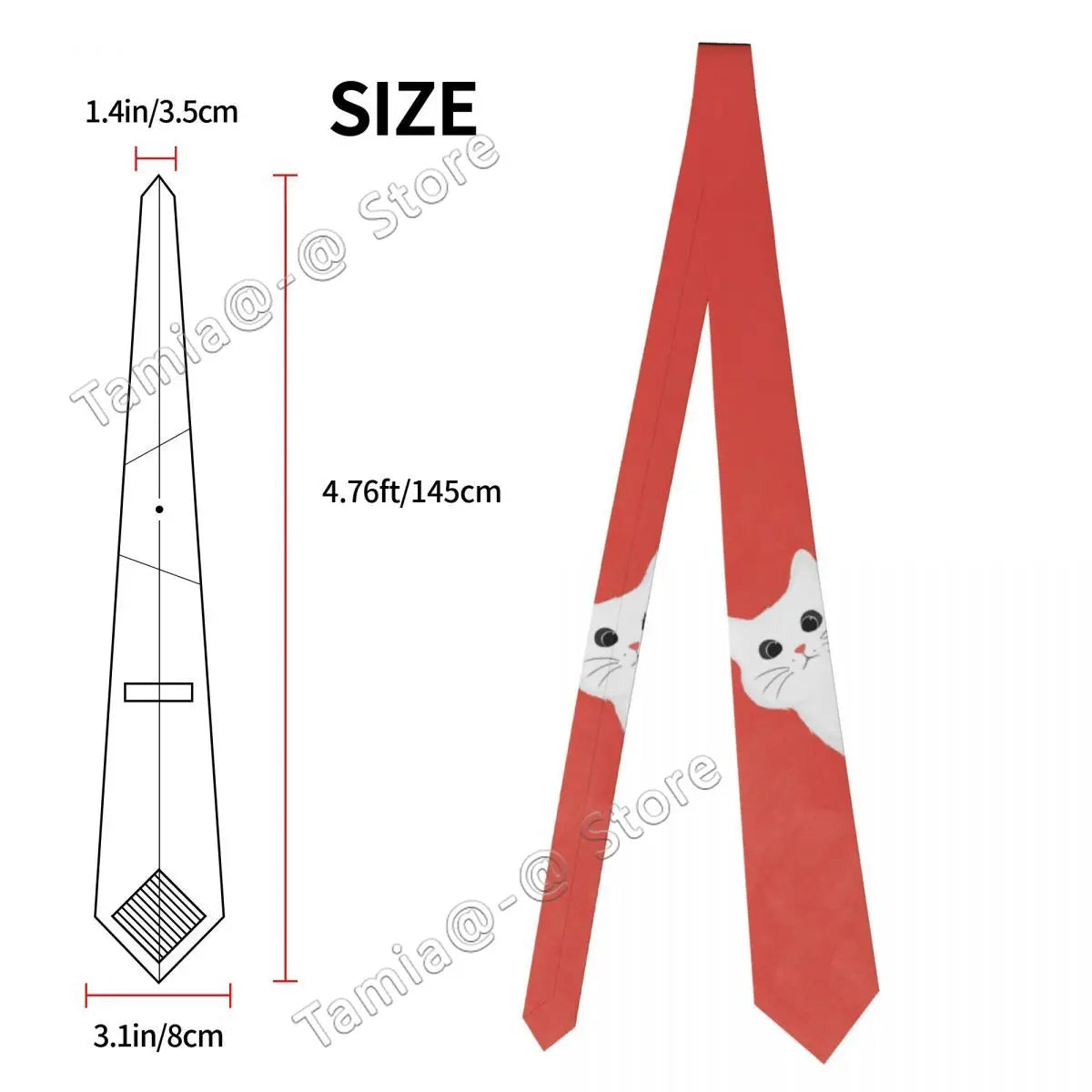 New Polyester Silk 8cm Tie For Men Cat Neck Fashion Slim Mens Necktie Personality Cravate Wedding Business Accessories Ties