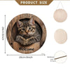 2D Graphic 2D Printed Wall Art - Cat Welcome Signs for Street, Courtyard, Shopping Center, Garage, Cafe, Family, Bar, Club, Kitchen, Restaurant, Laundry Room, Men's Cave, Gym, Bedroom, Farm, Farmhouse, Handmade Round Wood Dec