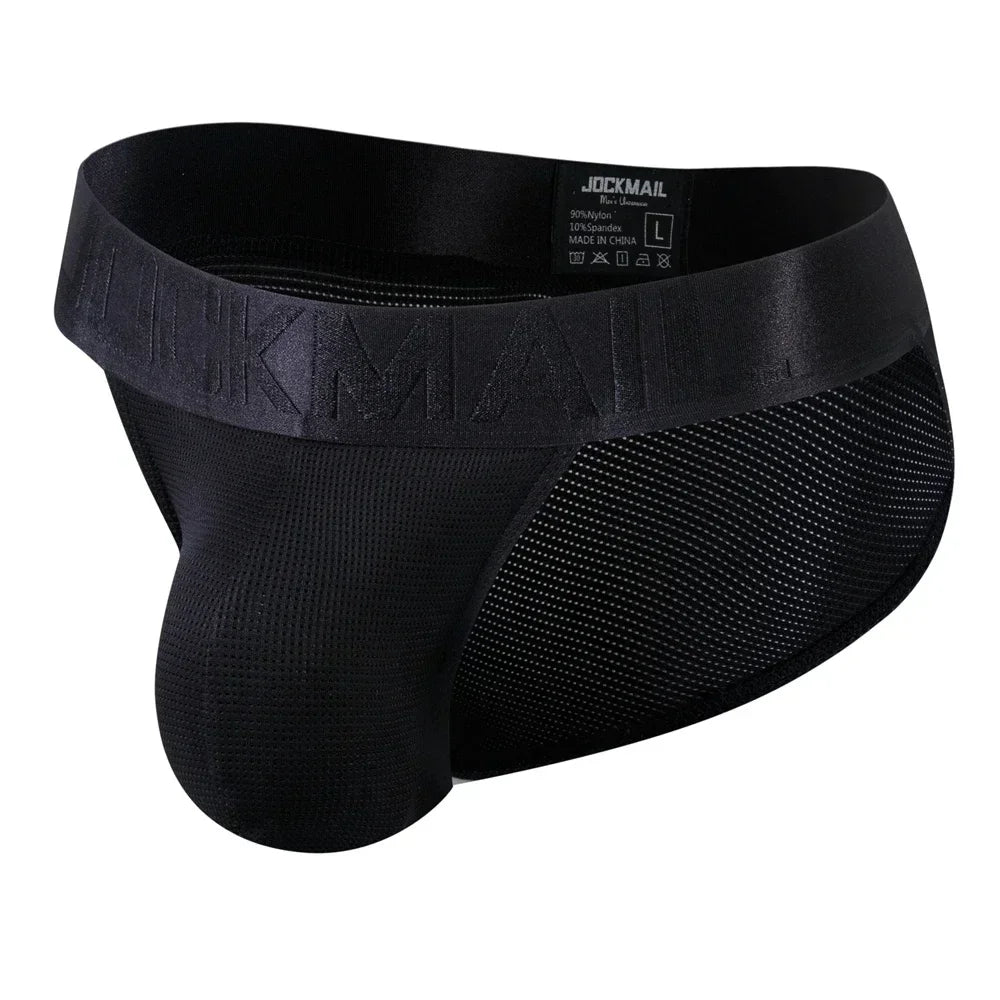 Sexy Man's Underwear Briefs Underpants Nylon Mesh Quick Dry Men's Briefs Bikini Slip Men's Tanga Briefs Nylon  SPANDEX