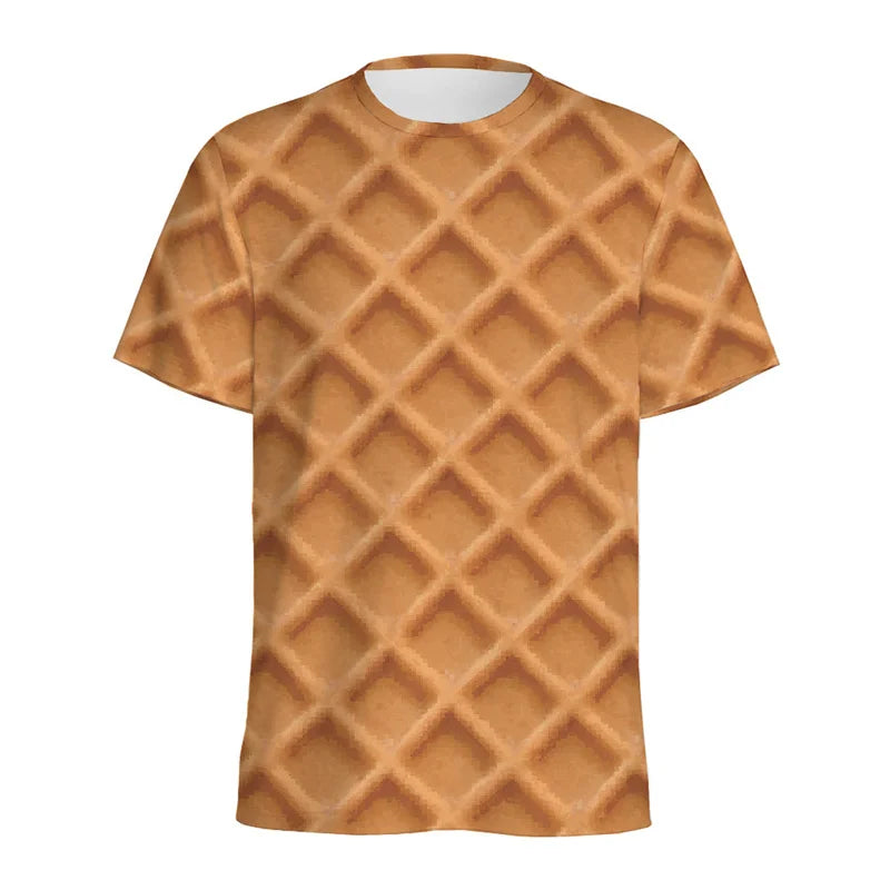 Cartoon Cookie Pattern T-shirt For Men Kids Summer Casual Short Sleeve 3D Printed T Shirts Loose Tops Streetwear O-Neck Tees