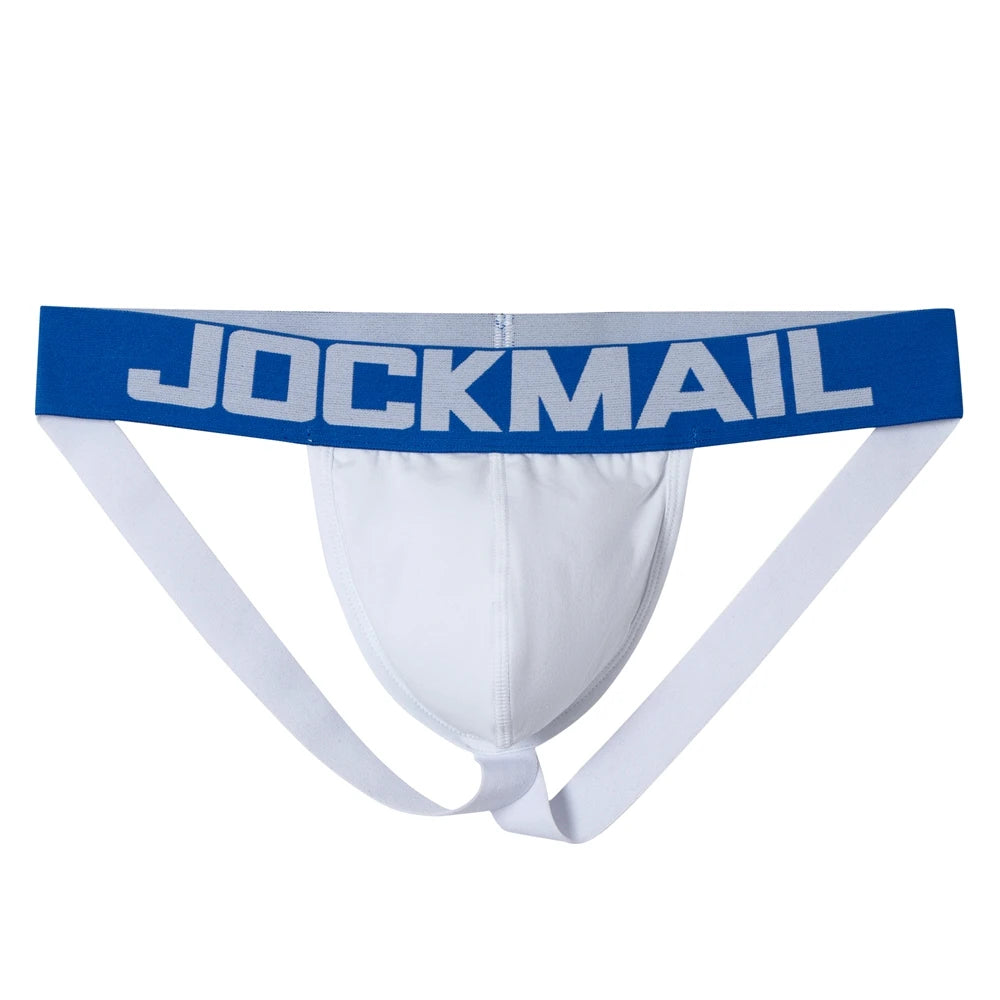 3pcs/Lot White Men Underwear Jockstrap Thong Cotton Sexy Sissy Mens Briefs Tangas De Homrbre Cueca Gay Jock Strap Breathable