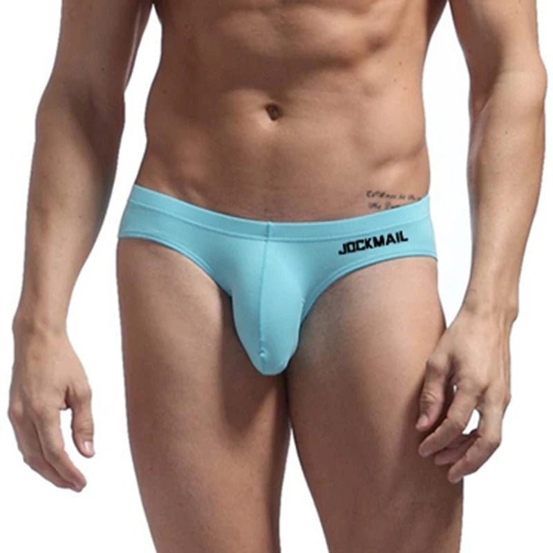 JOCKMAIL Men Underwear Sexy Big Penis Pouch Bikini Briefs Thong