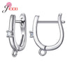 Fashion DIY Cubic Zirconia Earrings Hook Rhinestone 925 Sterling Silver Earring Findings For Handmade Jewelry Accessories