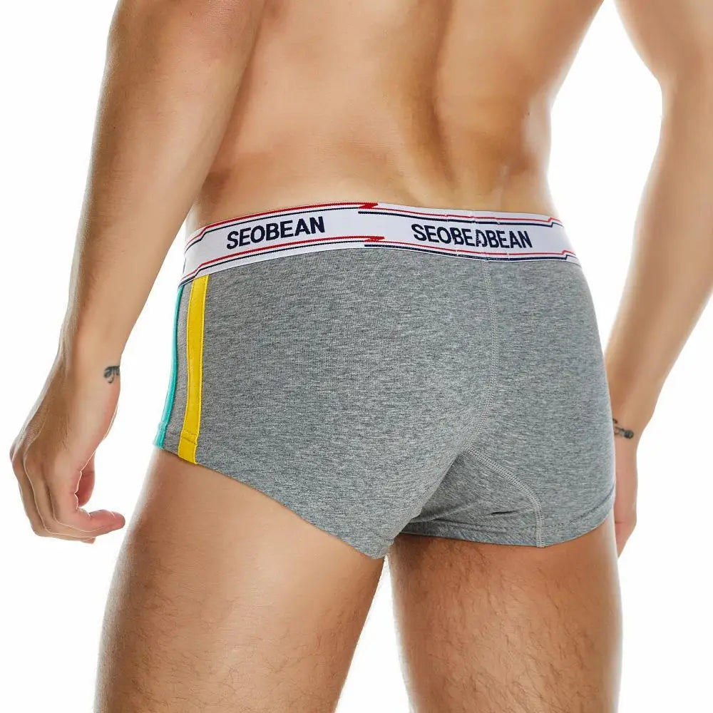 SEOBEAN Brand Men's Boxers Briefs Breathable Cotton Underwear Men Underpants Boxer Shorts U convex Bag 2023 New Boxer For Man