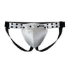 Men's Leather Tri Harness Chest Armor Buckles Adjustable Size Removable Pouch Faux Leather Jockstrap Gay Underwear  Costumes
