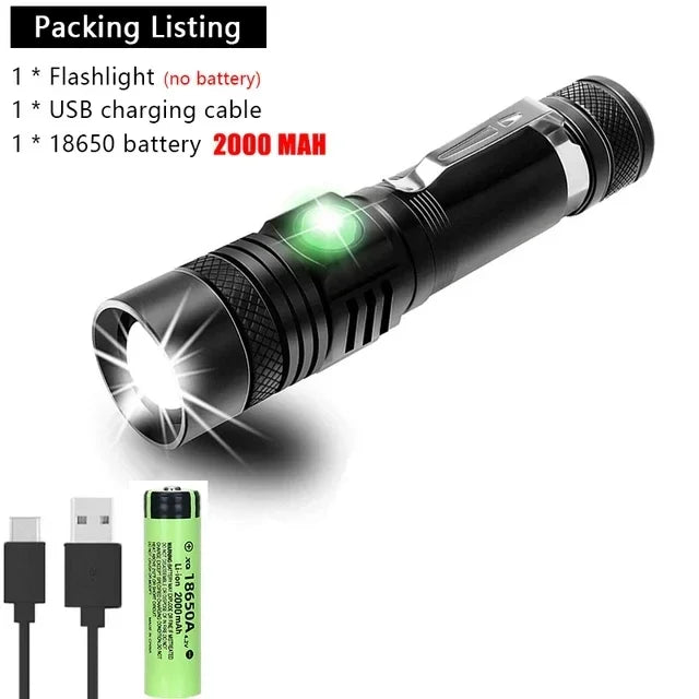 UV Light & Strong Light Flashlight USB Rechargeable Camping Lantern Pets Urine Stains Black Light Led Ultraviolet Torch Lamp