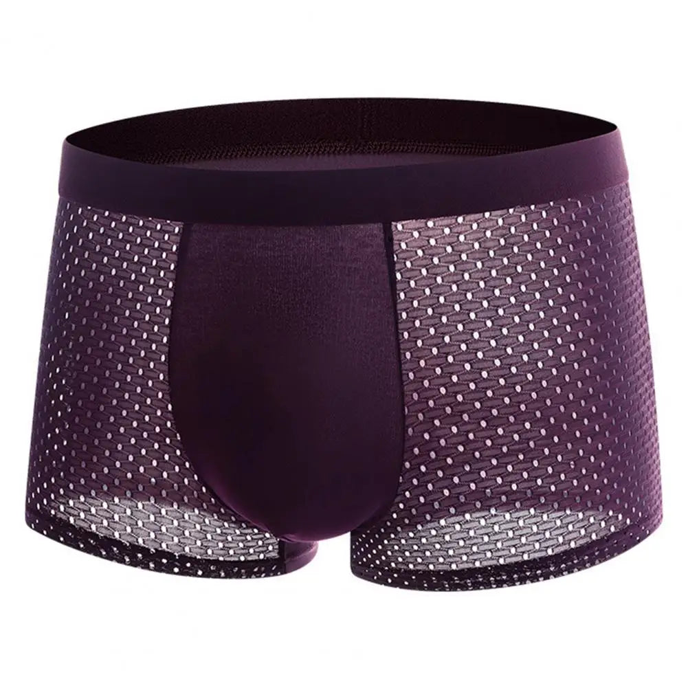 Ice Silk Mesh Shorts Panties Men Slim Fit Boxer Briefs Comfortable Moisture-wicking Boxer Briefs For Men Underpants Underwear