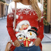 Women Sweatshirt Designer Round Neck Long Sleeve Fashion Casual Santa Claus Red New Year Graphic Print Tops