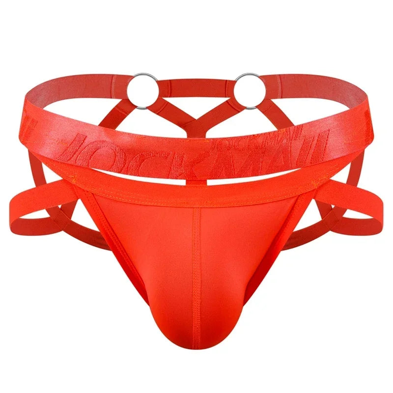 Jockmail Men Sexy G String Thong Erotic Jockstrap Bondage Gay Underwear Penis Pouch Strap  Hollow Lingerie Sissy Panties