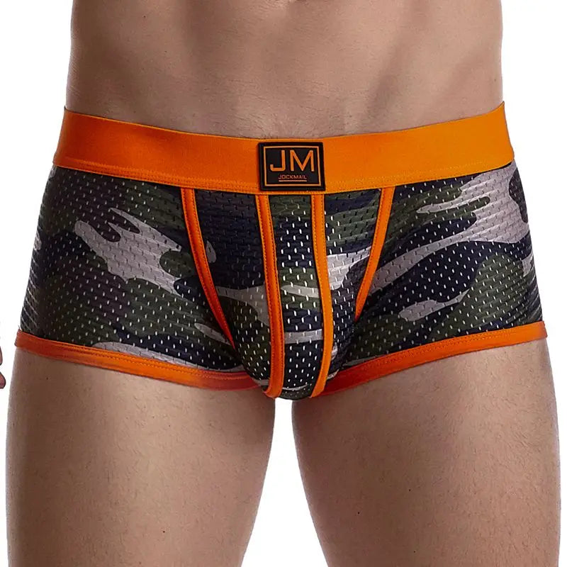 6PCS/Lot Men Underwear Boxershorts Men Boxer Briefs Ropa Interior Hombre Calzoncillos Breathable Hombre Mesh Camouflage Nylon