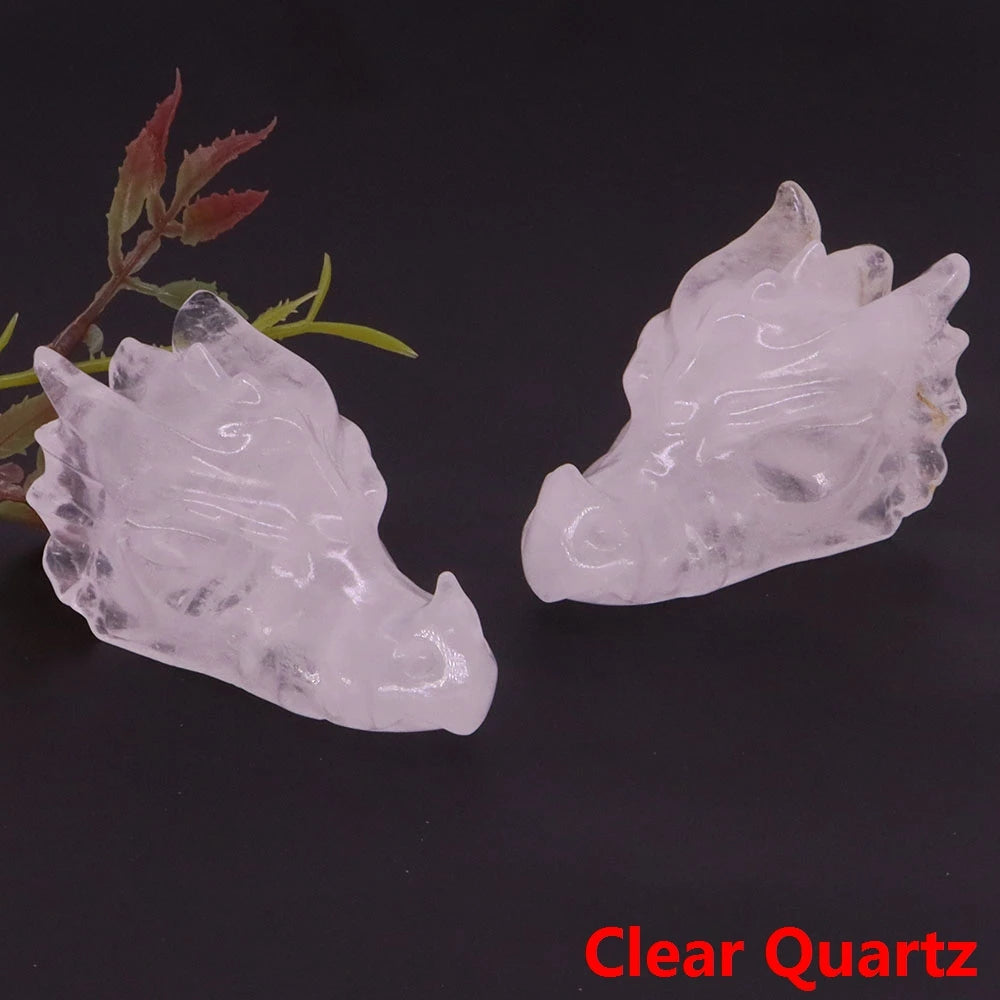 Dragon Head Statue Natural Gemstone