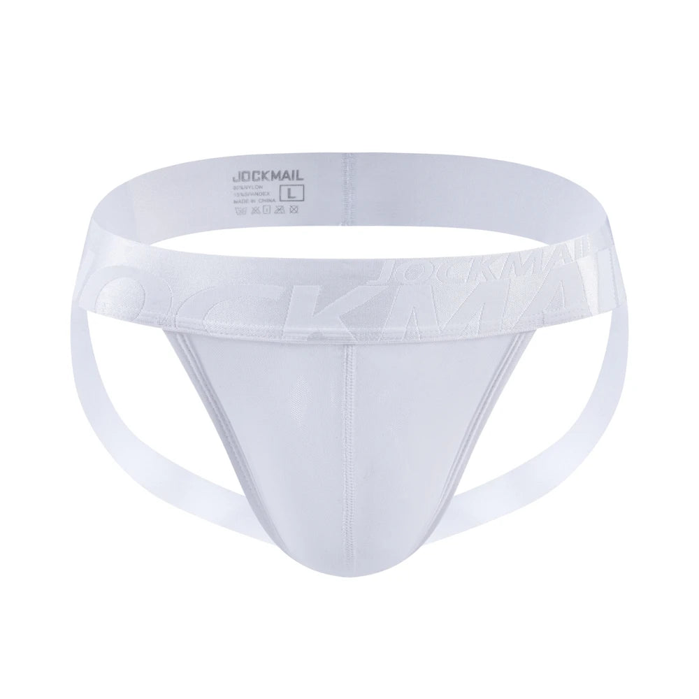 Breathable Mens Slip Bikini Jockstrap Briefs Mens Panties Sexy Transparent Mesh Ice Silk Men Underwear Sissy Men Underpants
