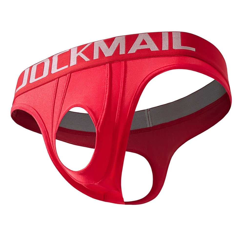 Jockmail Underwear with Reinforced Crotch for Men Women Couples Role Play Men Thong Penis Hole Sexy Underwear Strap on Harness