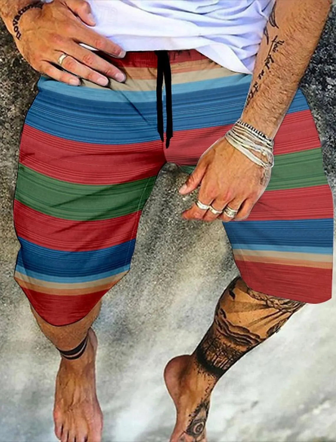 Men's Retro Swim Trunks 3D Ethnic Style Printed Beach Shorts Quick Dry Outdoor Leisure Sports Shorts Swimwear Men's Shorts