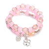 3pcs Boho Bohemian Pink Butterfly Pendant Charm Beads Bracelets Set For Women Stone Wristband Bracelet Bangles Pulseras Feminina