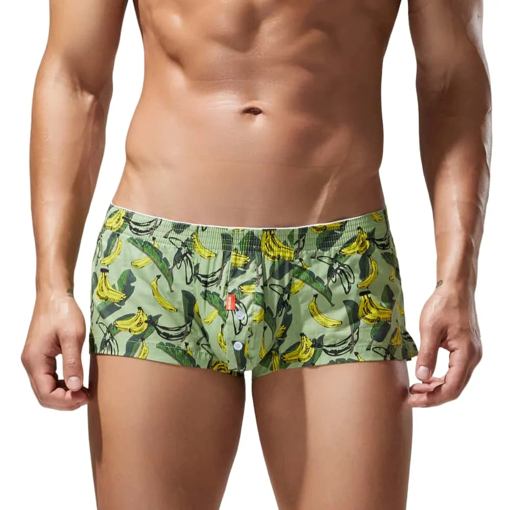 SEOBEAN New Men's 100% Cotton Boxer Shorts Men Underwear Boxers Loungewear Shorts High Quality Underpants Boxershorts