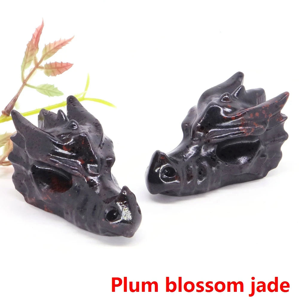Dragon Head Statue Natural Gemstone