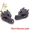 Dragon Head Statue Natural Gemstone - Plum Blossom Jade