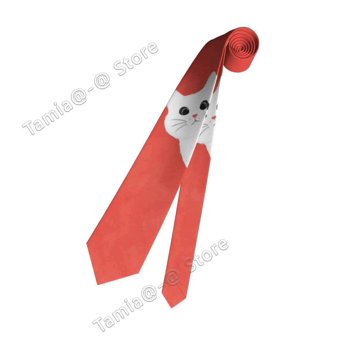 New Polyester Silk 8cm Tie For Men Cat Neck Fashion Slim Mens Necktie Personality Cravate Wedding Business Accessories Ties