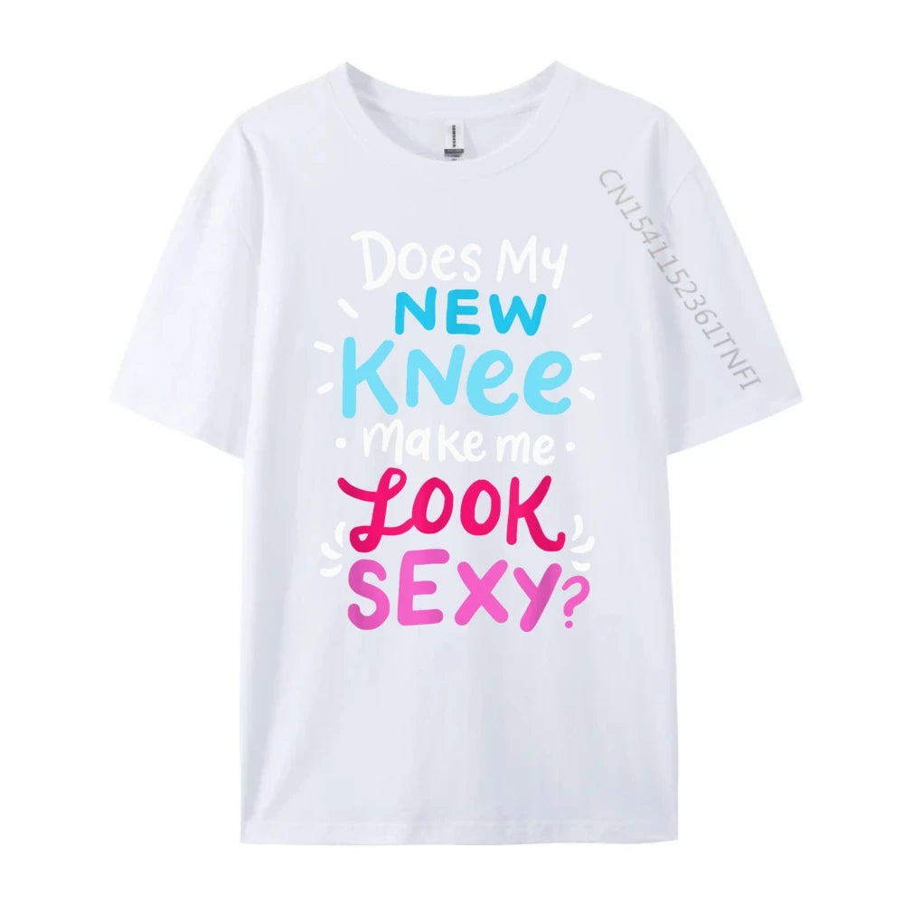 My New Knee Gift Funny Knee Replacement Surgery Joke Black Graphic Tees Men's Clothing Easter Sunday