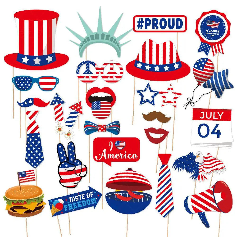 Independence Day Party Supplies American Flag Tableware USA Plates, Cups, Napkins, Forks, Spoons For 4th Of July USA Party Decor