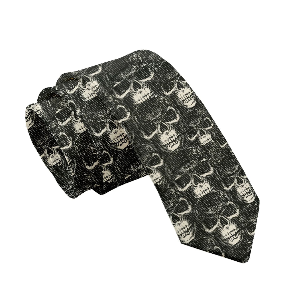 Fashion skull 3D printed tie art design personality tie adult 8cm wide polyester slim shirt suit party accessories