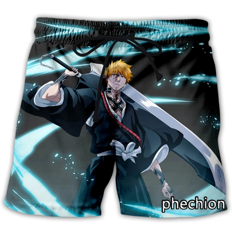 phechion New Fashion Men/Women Anime BLEACH 3D Print Casual Shorts Novelty Streetwear Men Loose Sporting Shorts L22