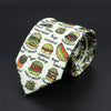 New Design Novelty Mens Ties Soft Skinny Necktie Lips Skull Fish Hamburger Patten Print Ties For Men Wedding Party Accessories