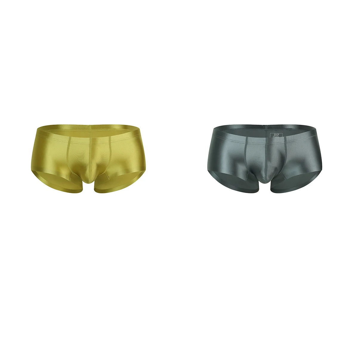 Men's Underwear Solid Color Shiny Silk-Smooth Boxer Shorts Low-Rise U-Cut Underpants