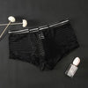 Men's Transparent Boxers Mesh Striped Underwear Low Waist Ultra-Thin Bikini Sexy Breathable Underwear Summer 3d Crotch Boxer
