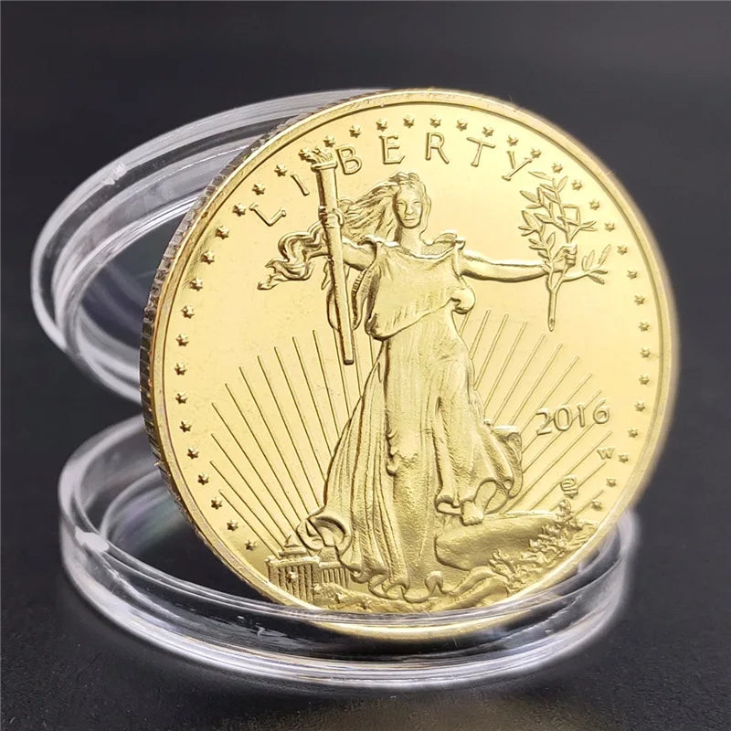 1/2 oz Fine Gold Collectibles Coins United Statue of America Liberty Challenge Coin New Year Gift exquisite Collection 2021/2016