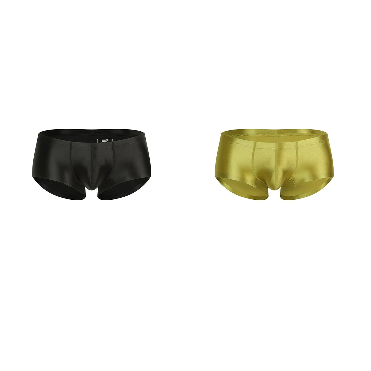 Men's Underwear Solid Color Shiny Silk-Smooth Boxer Shorts Low-Rise U-Cut Underpants