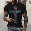Christian Mens Clothing T Shirts Oversized T Shirt Gothic  Jesus Christ Cross 3D Print O-neck Tops Vintage Hip Hop Short Sleeve